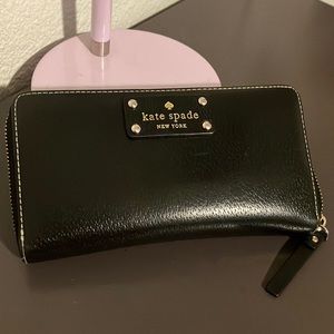 Kate Spade black wallet with pink interior